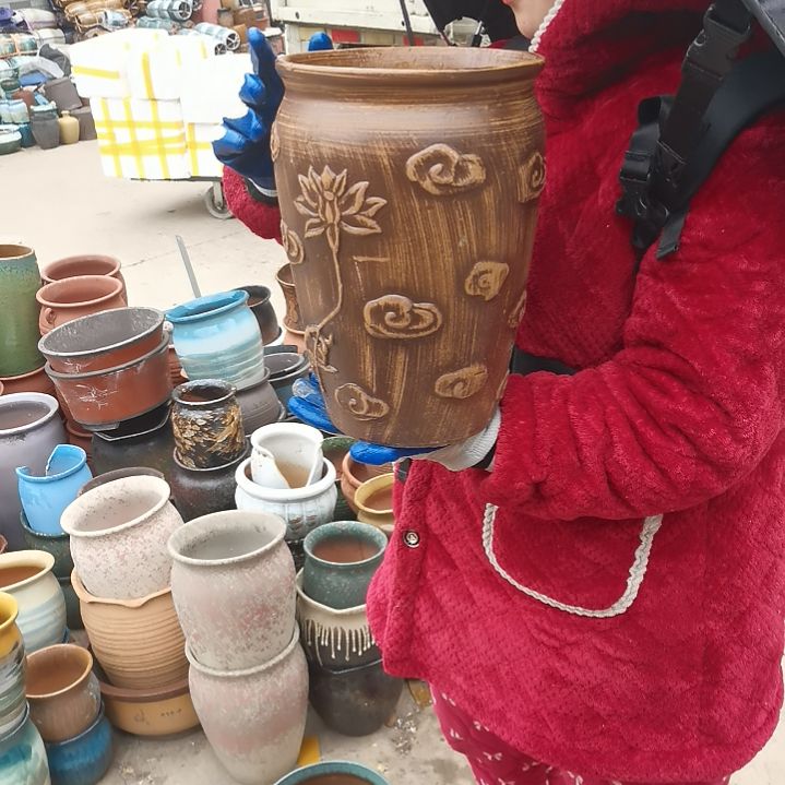 红陶口20高30一个盆子