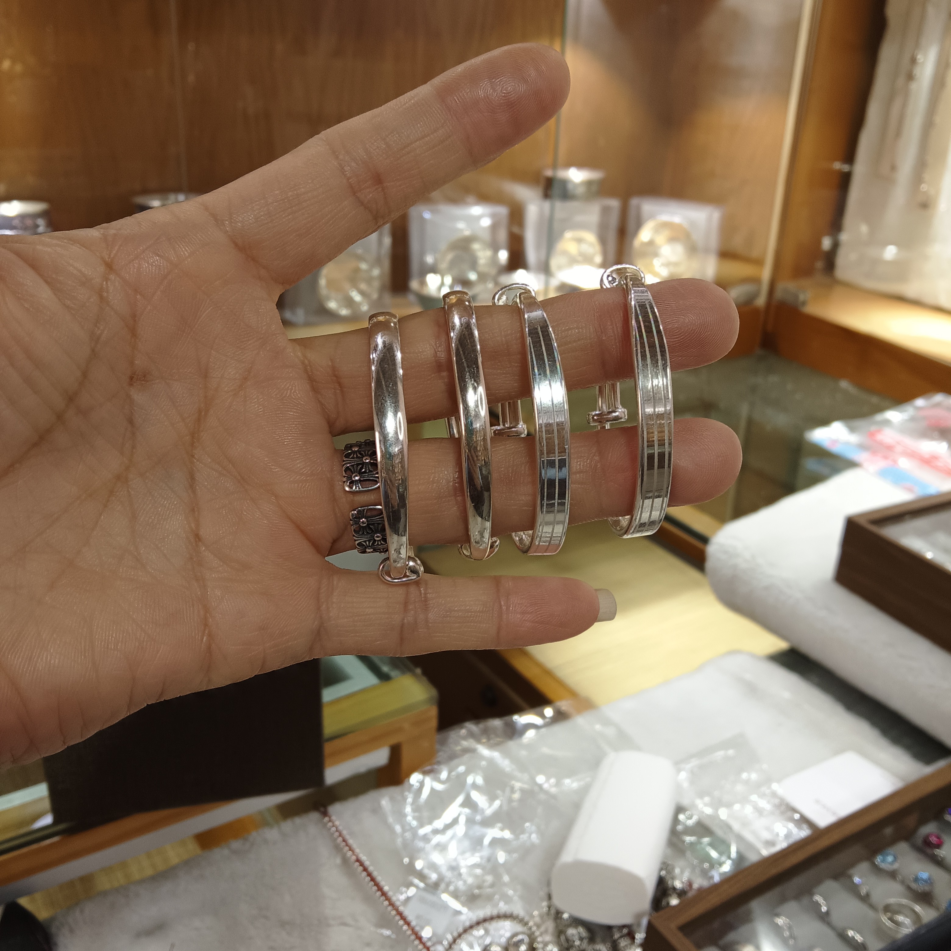 足银珐琅银制品 段银匠纯手制作银手镯