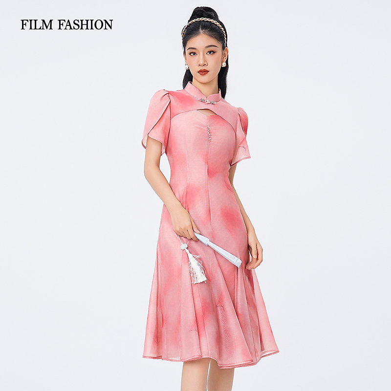 【林一专属】一电影一时装新款新中式印花旗袍连衣裙FFBX126341