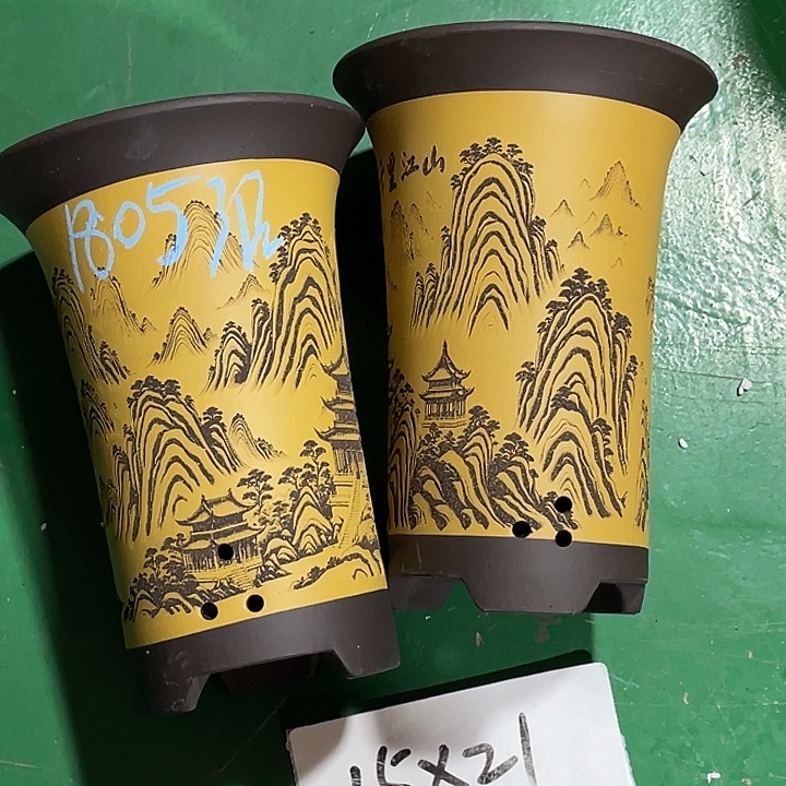 夏***浅紫砂花盆微瑕小号