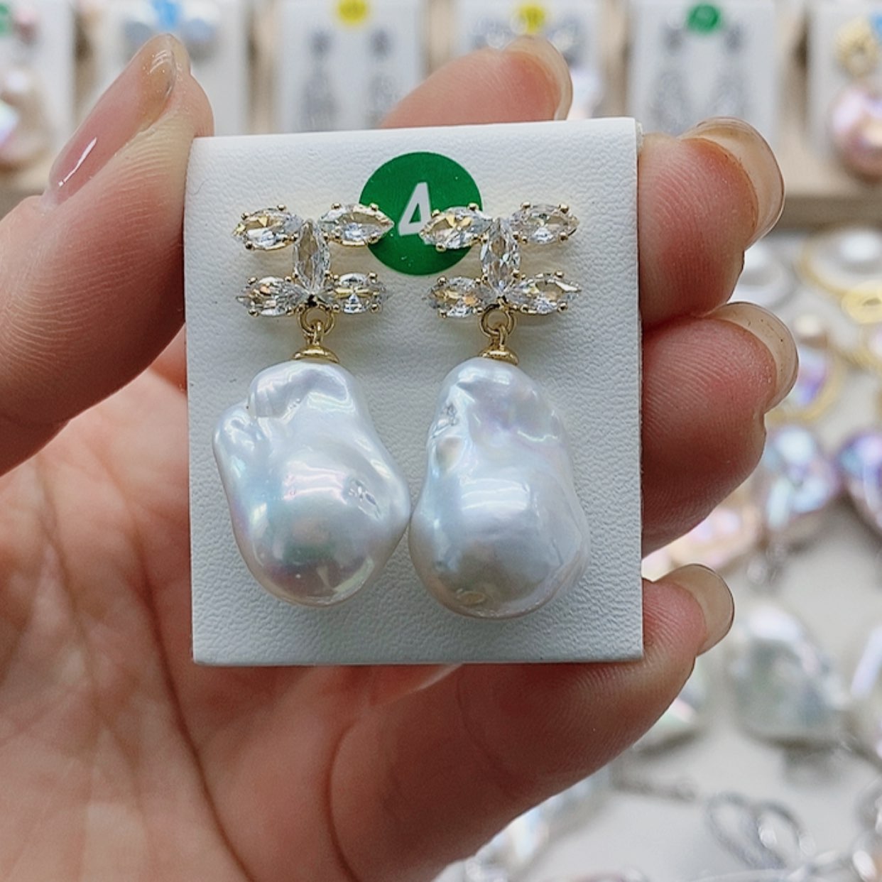 【闪购商品】淡水珍珠耳饰9K金镶嵌