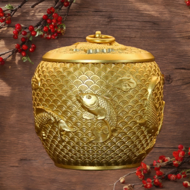 厂家新品黄铜制作 铜茶叶罐 鲤鱼茶叶罐 茶具用品 量大价低