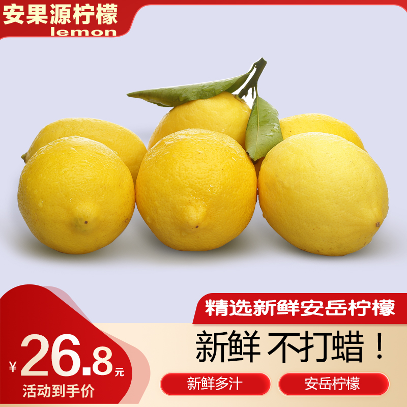 精选一二级果 安岳黄柠檬 新鲜采摘泡茶 3/5/9斤装当即水果不打蜡
