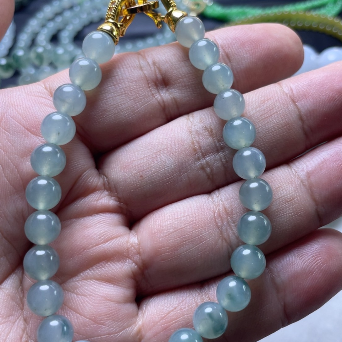 糖***敏定制翡翠未镶嵌缅甸天然翡翠A货珠串