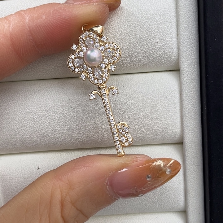 吊坠(不含链)银S925镶嵌海水珍珠