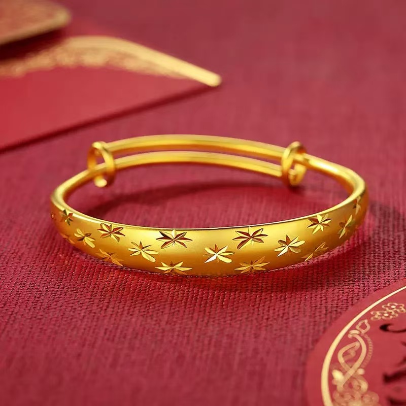 足金黄金素款手镯百搭女款