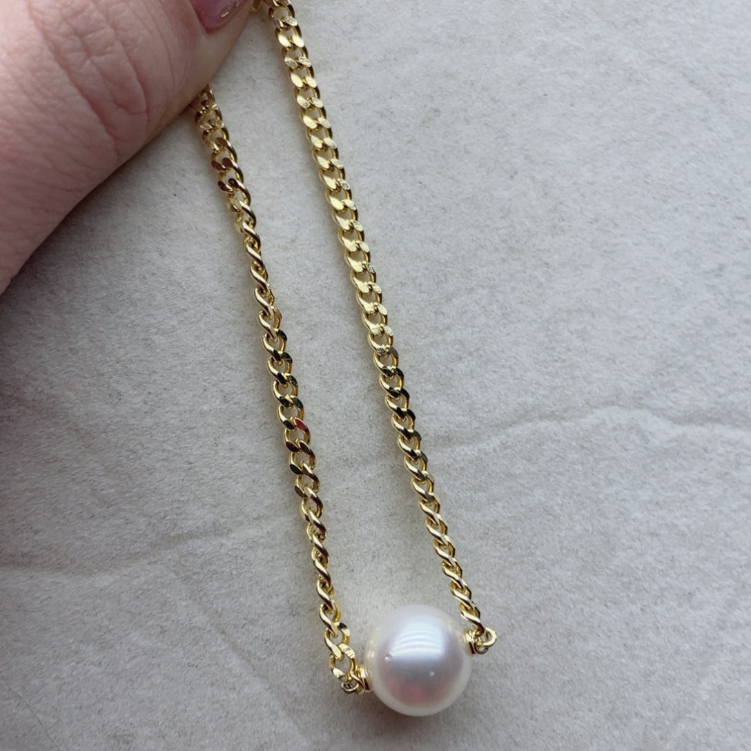 海水珍珠手链银S925镶嵌A1