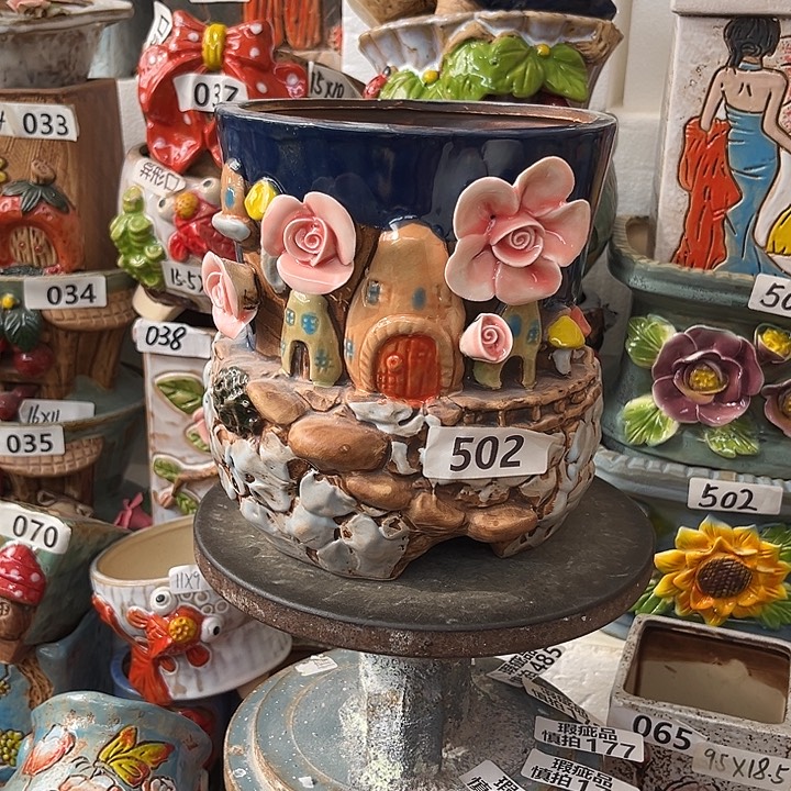 粗陶材质多肉花盆