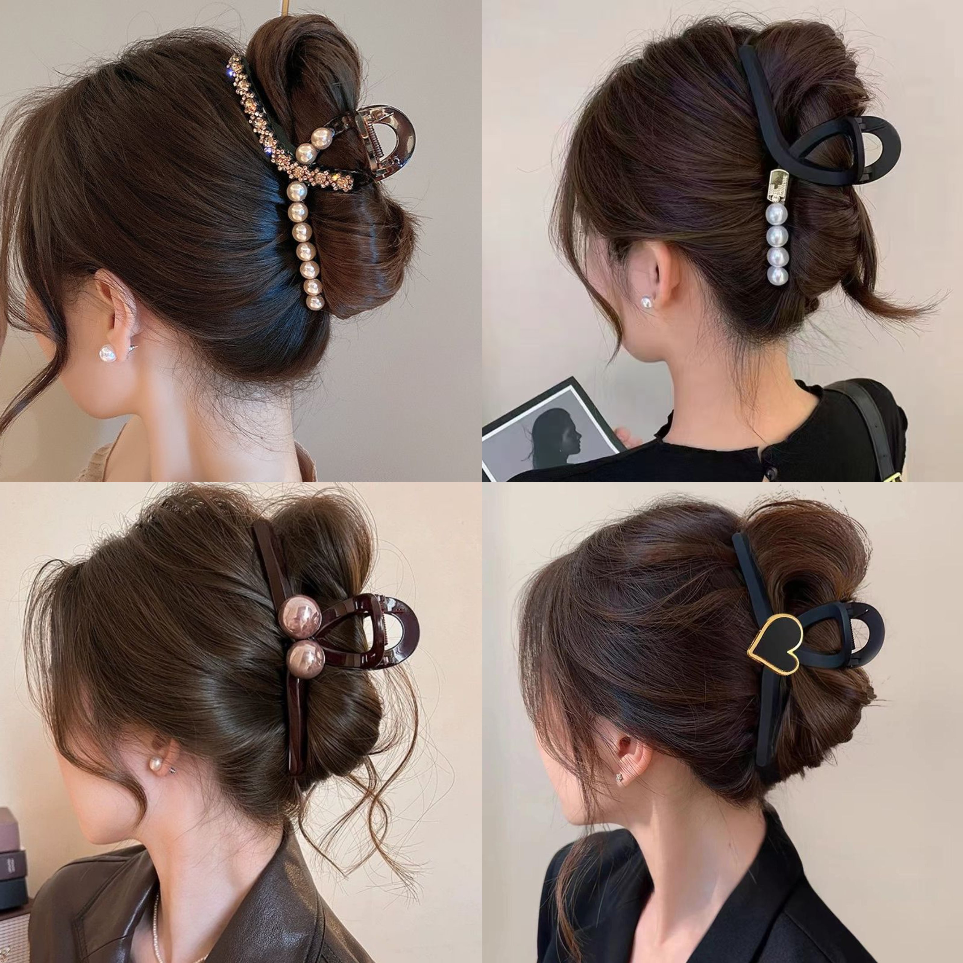 大号抓夹简约秋冬百搭发夹复古发卡少女风女原创设计超仙发饰抓夹