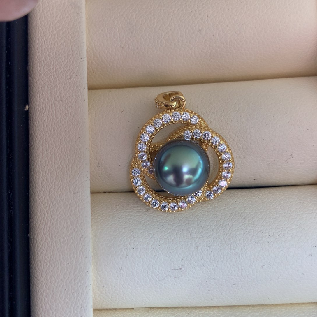 海水珍珠银S925镶嵌颈饰