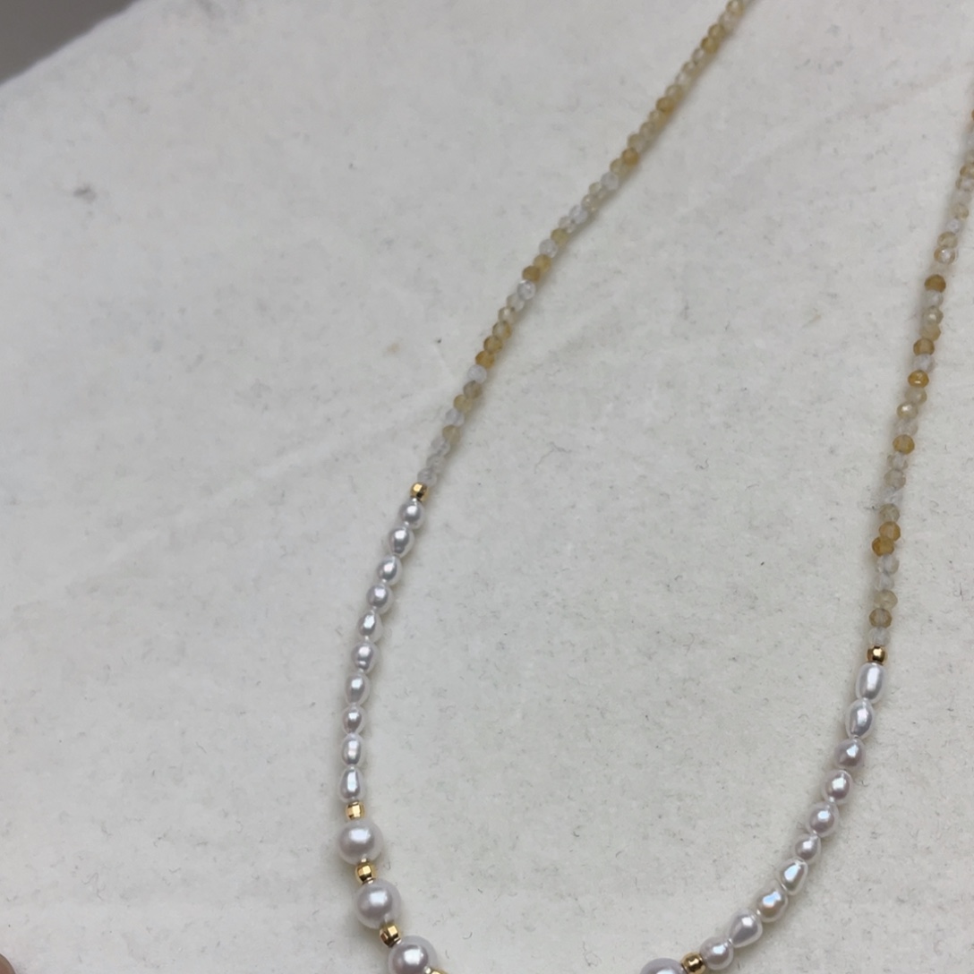 银S925镶嵌淡水珍珠颈饰