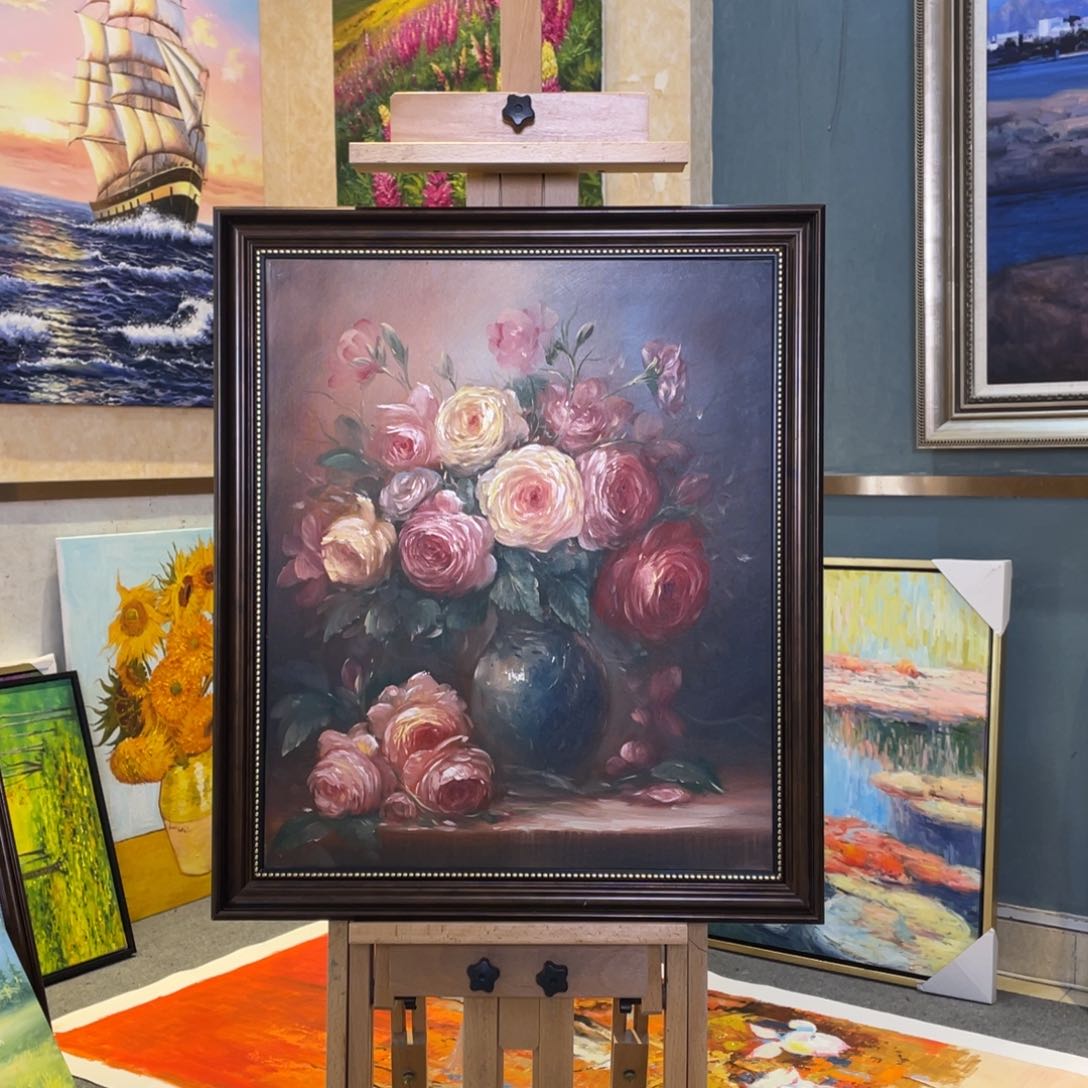 油画6号，带框60✖️70尺寸