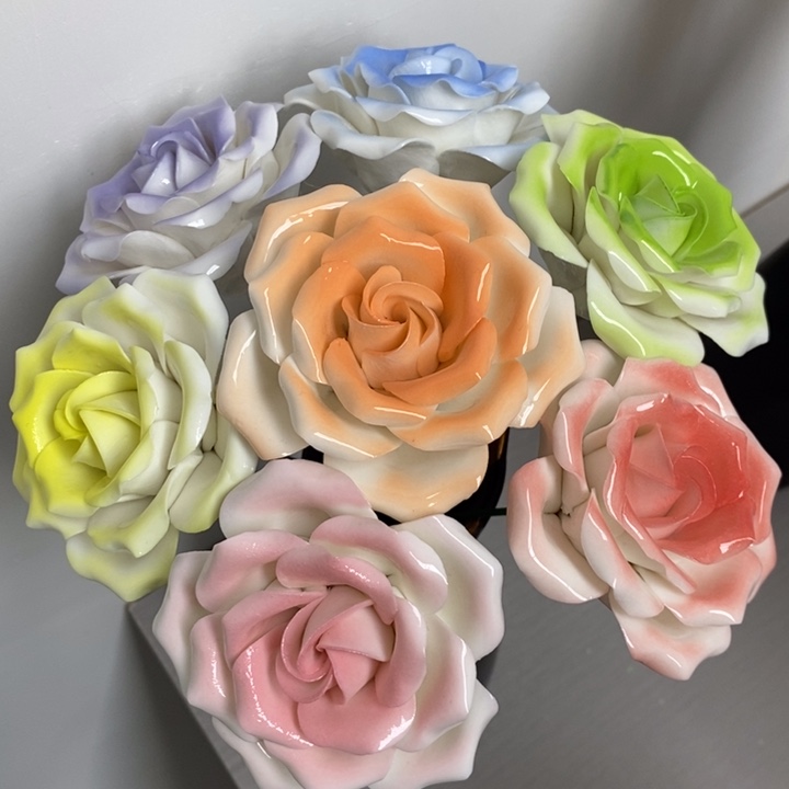 陶瓷陶瓷材料7朵组合