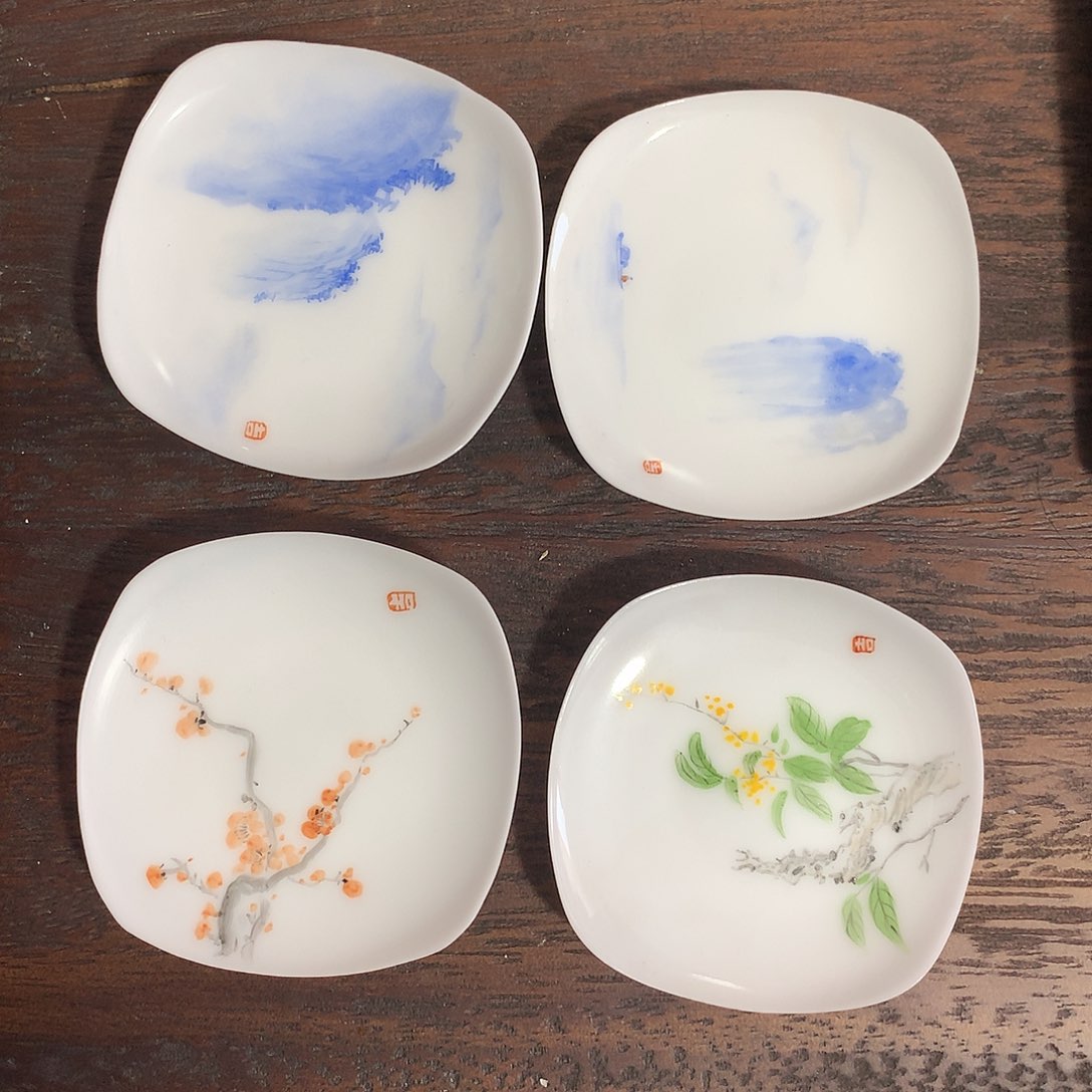 冰种手绘花边杯垫