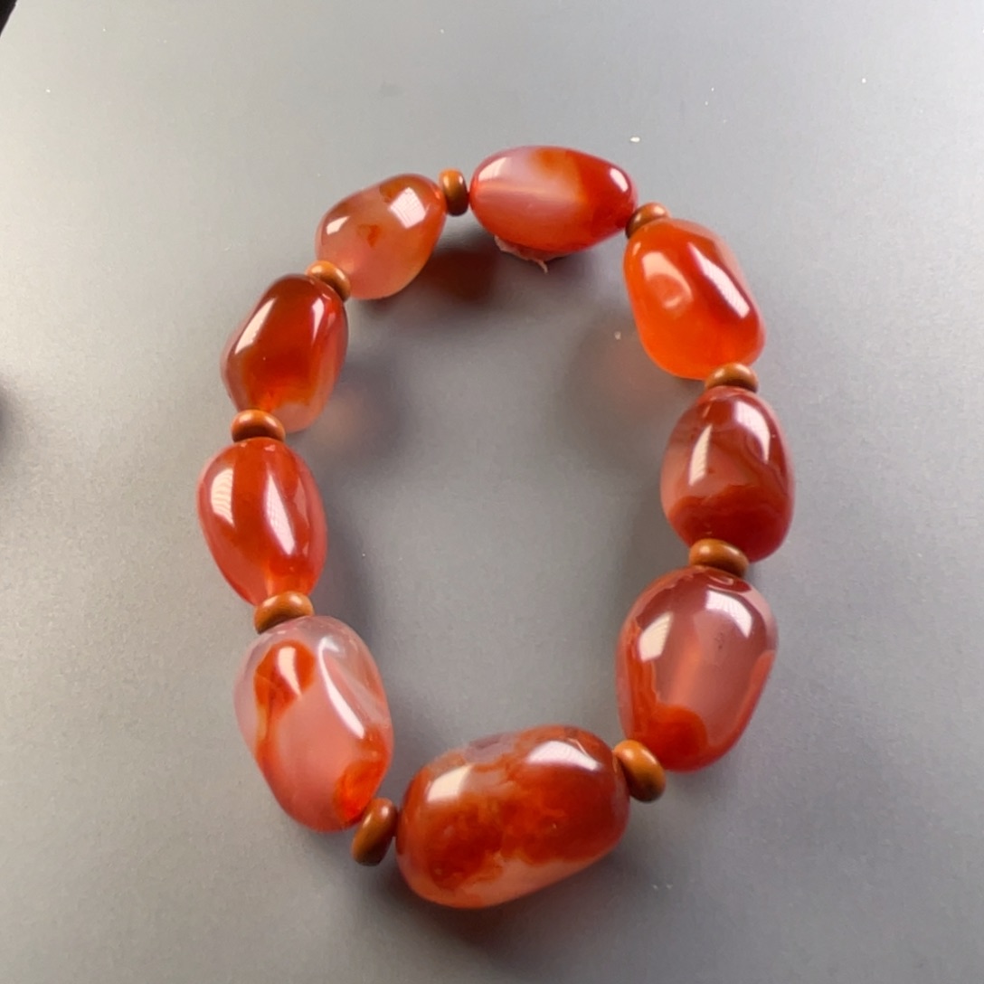 南红玛瑙天然原矿杨柳干掌冰飘随形单圈未镶嵌