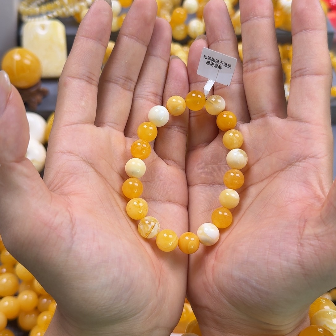 琥珀珠宝奇石未镶嵌10mm