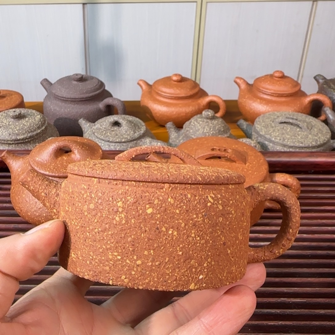 紫砂茶壶八目红降洗砂汉瓦150cc