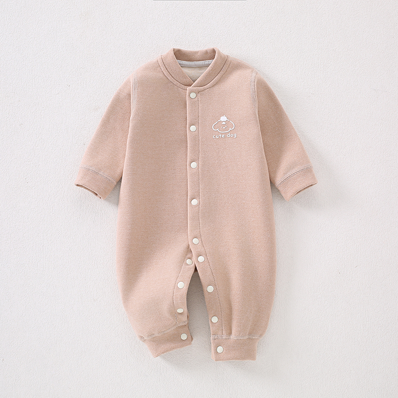 2025婴儿秋冬无骨连体衣宝宝哈衣家居服婴幼儿羊毛蚕丝爬服加绒