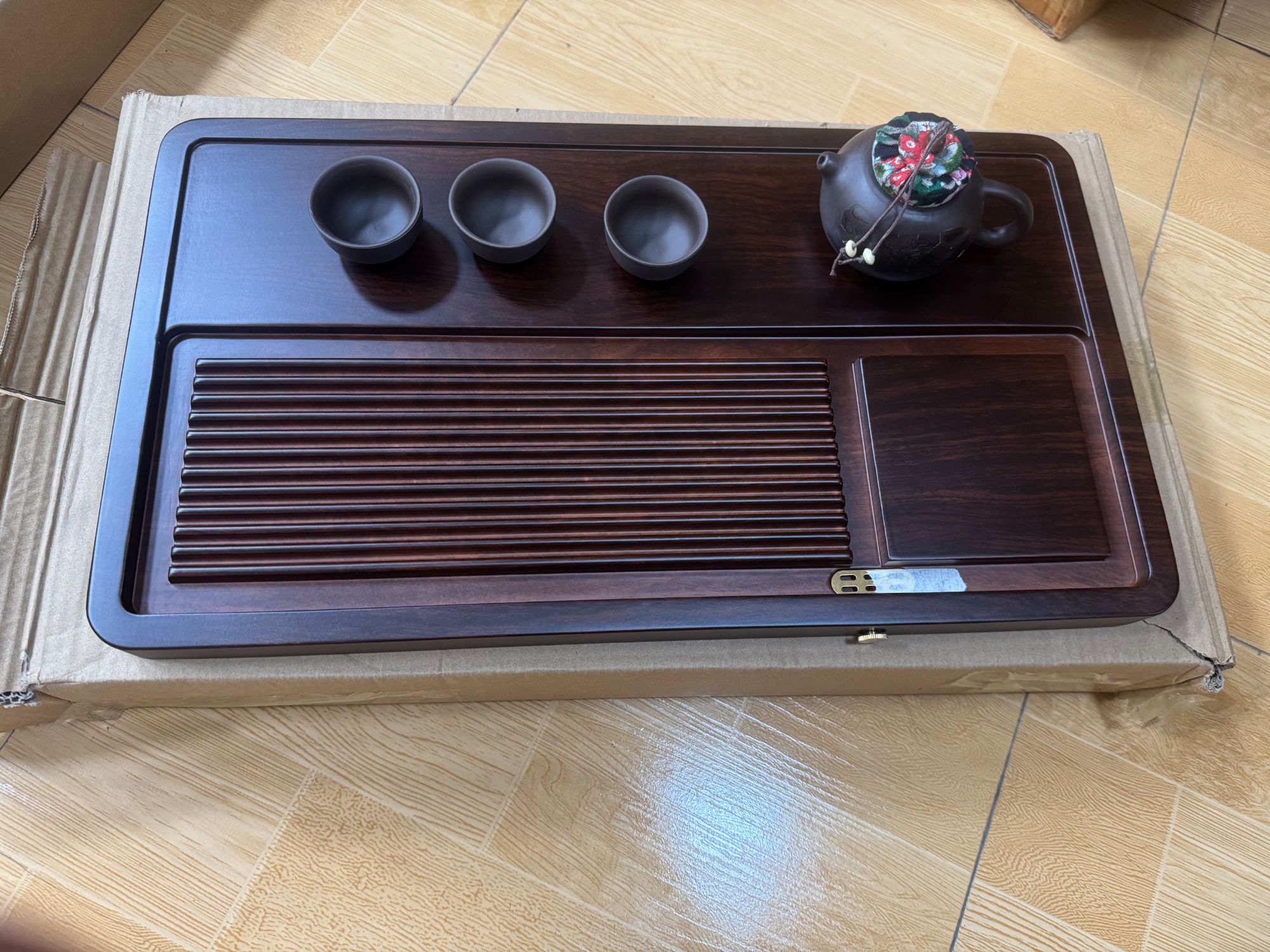 50*28*3实木半壁江山 黑胡桃色茶盘