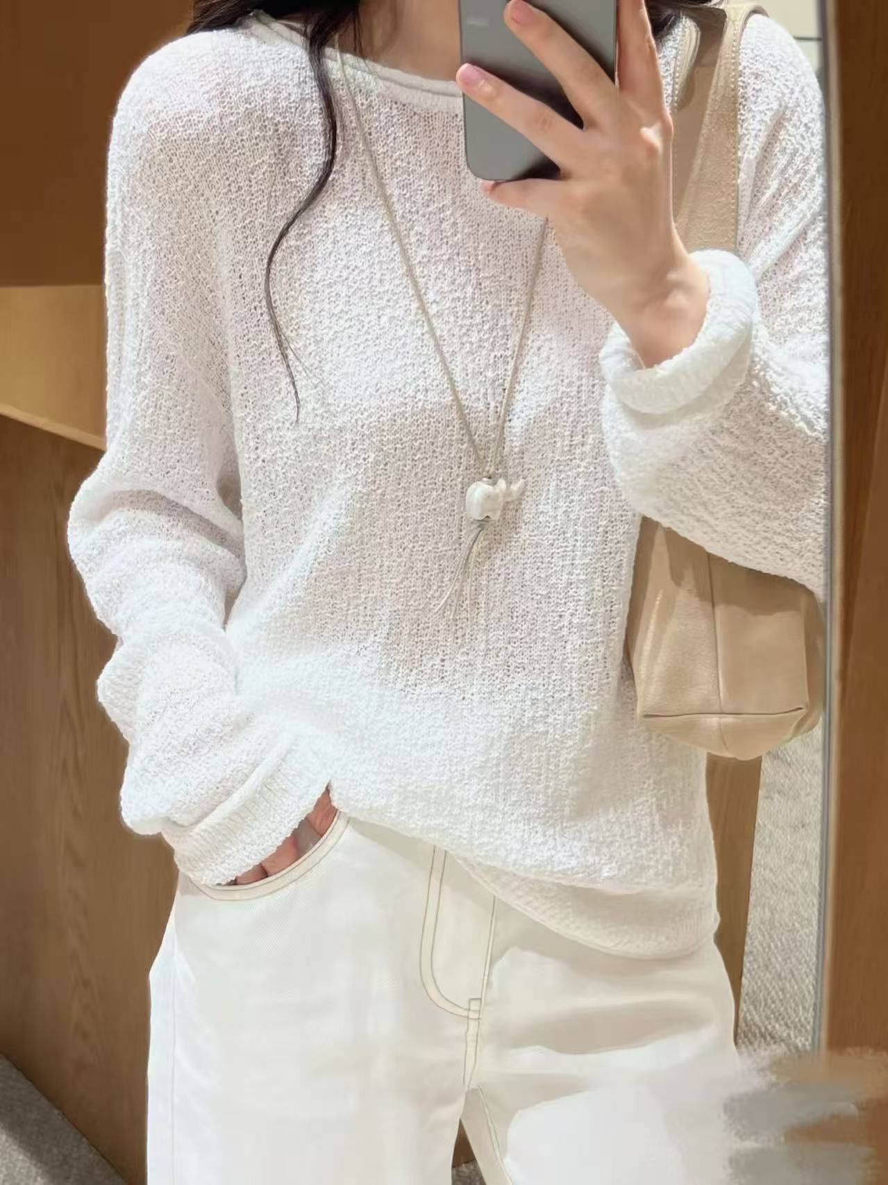 女士花纱卷长袖秋季