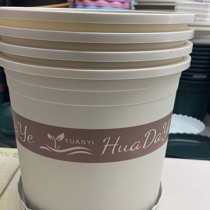 5个带托盘）口22高19）三代米白色2加仑