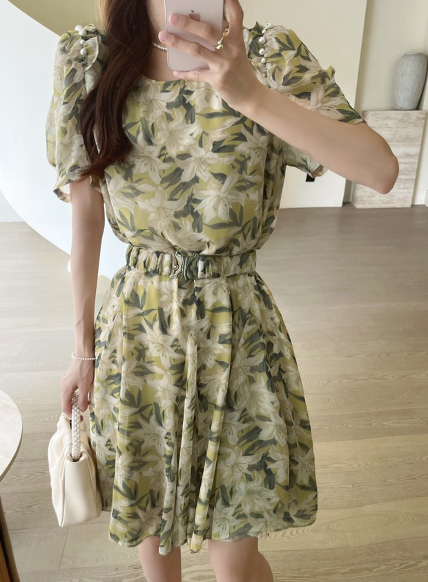 0622-03   女款气质法式显瘦花花连衣裙   YYMR  99672