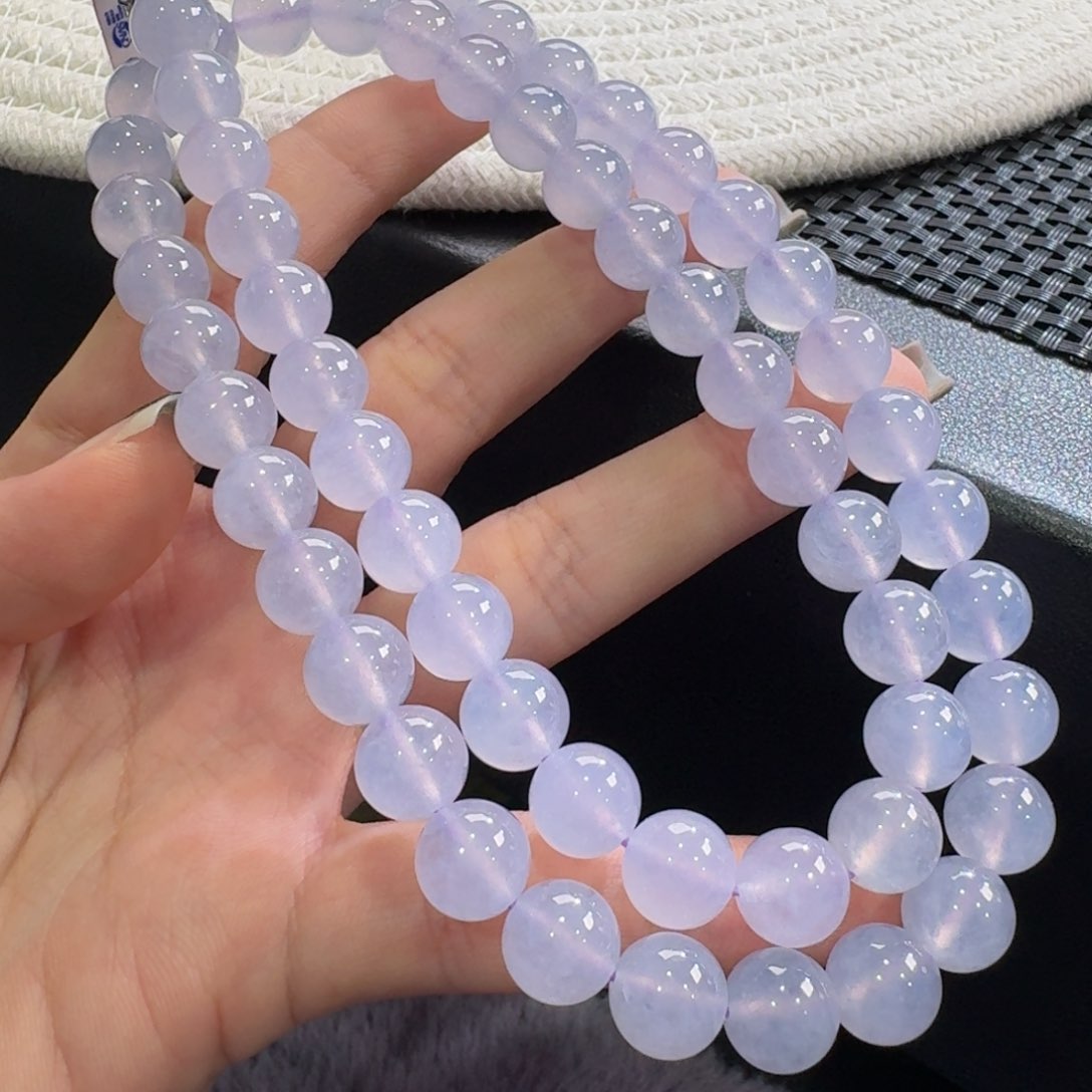 翡翠手链未镶嵌高冰粉钢项链卡10 浪漫！仙！高货强推！