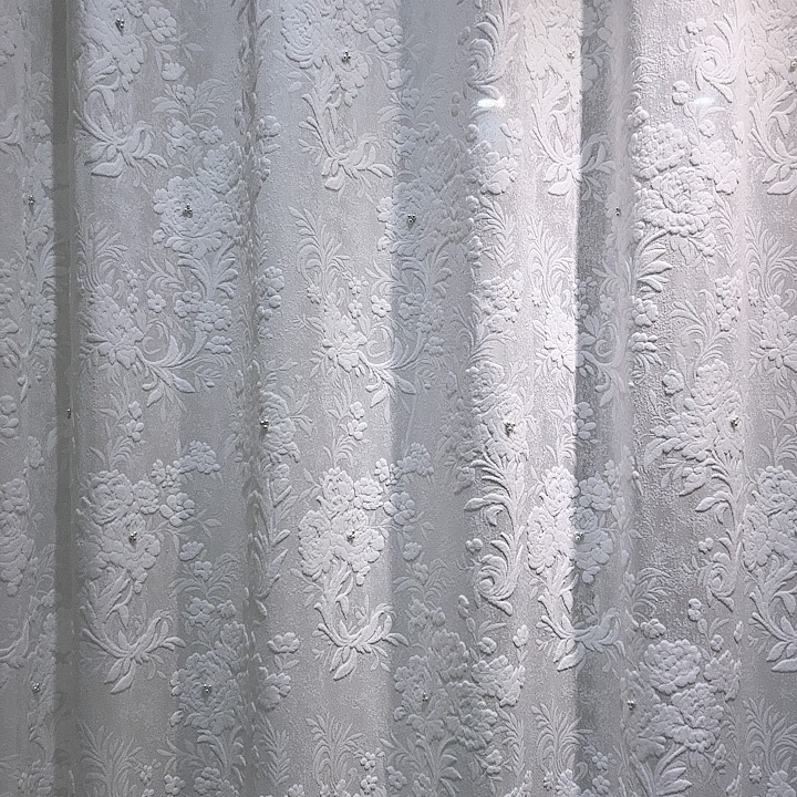 乳胶浮雕玫瑰花纱帘7 ✖️2.7
