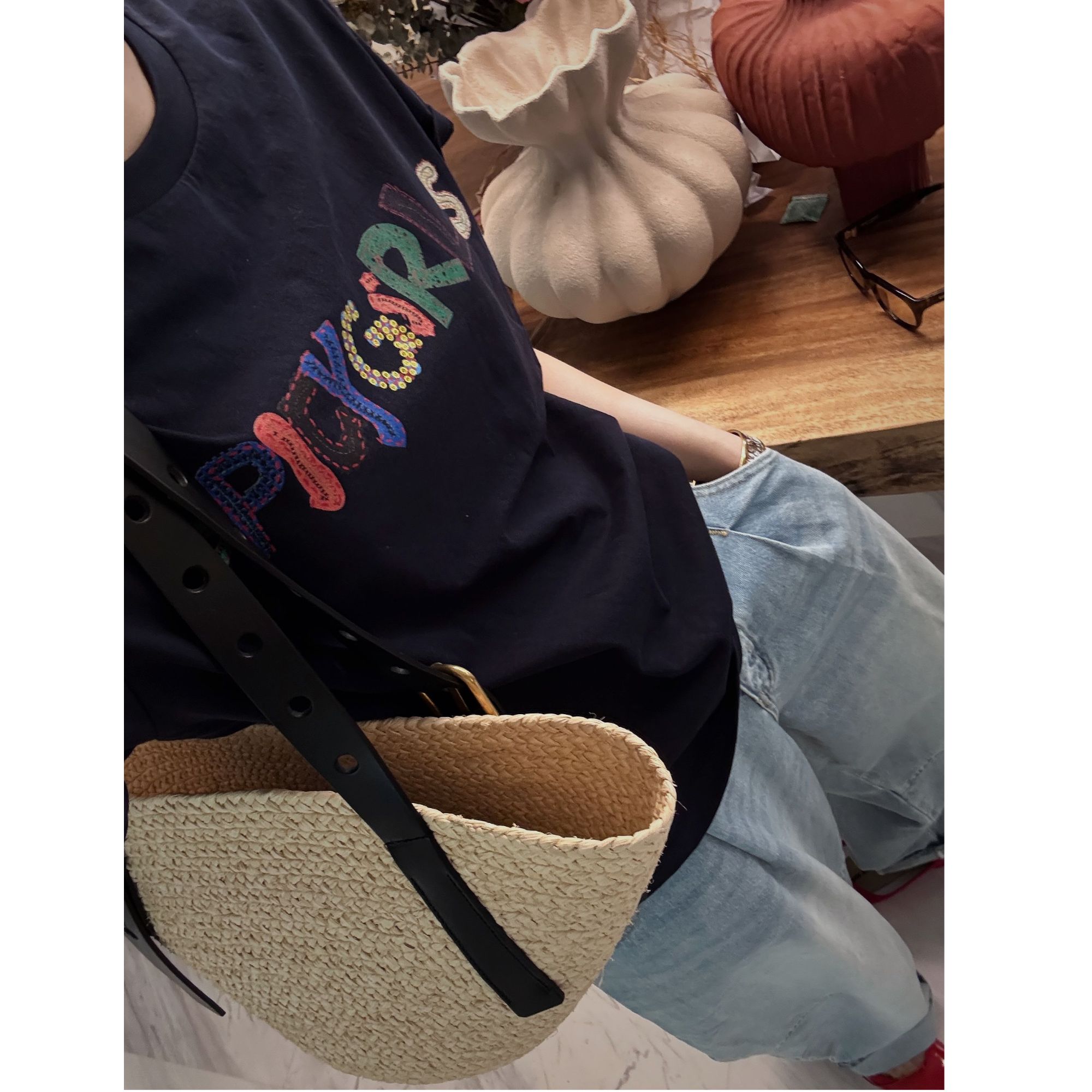 【短句女孩】彩绘字母印花圆领T恤 J25DX161