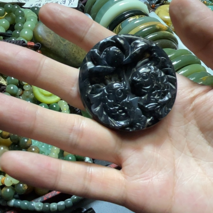 蛇纹石玉合金手链