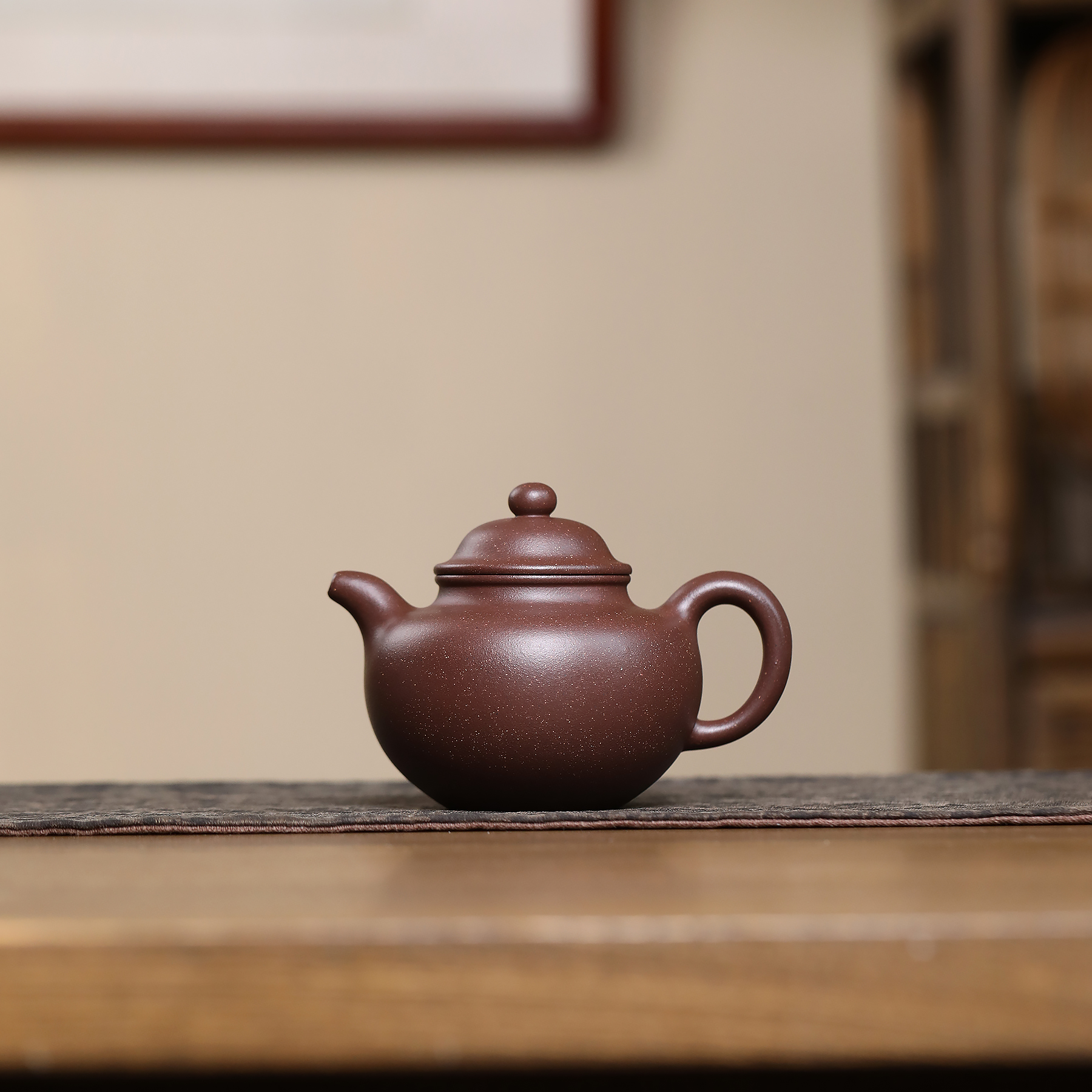 JCY-0398非遗正品手工季畅园大亨掇球大-紫泥-310cc宜兴紫砂壶