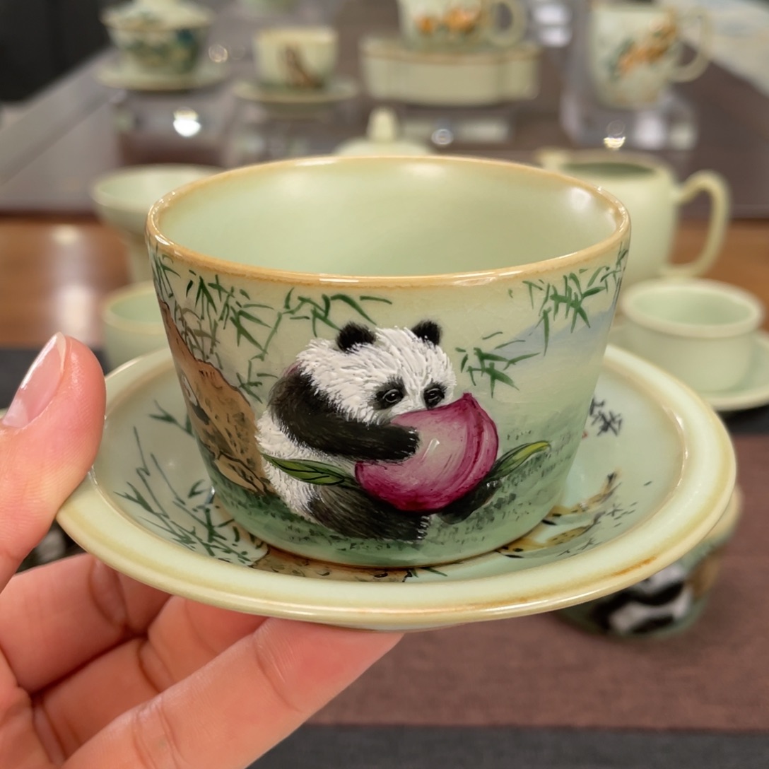 君子竹节杯（熊猫）