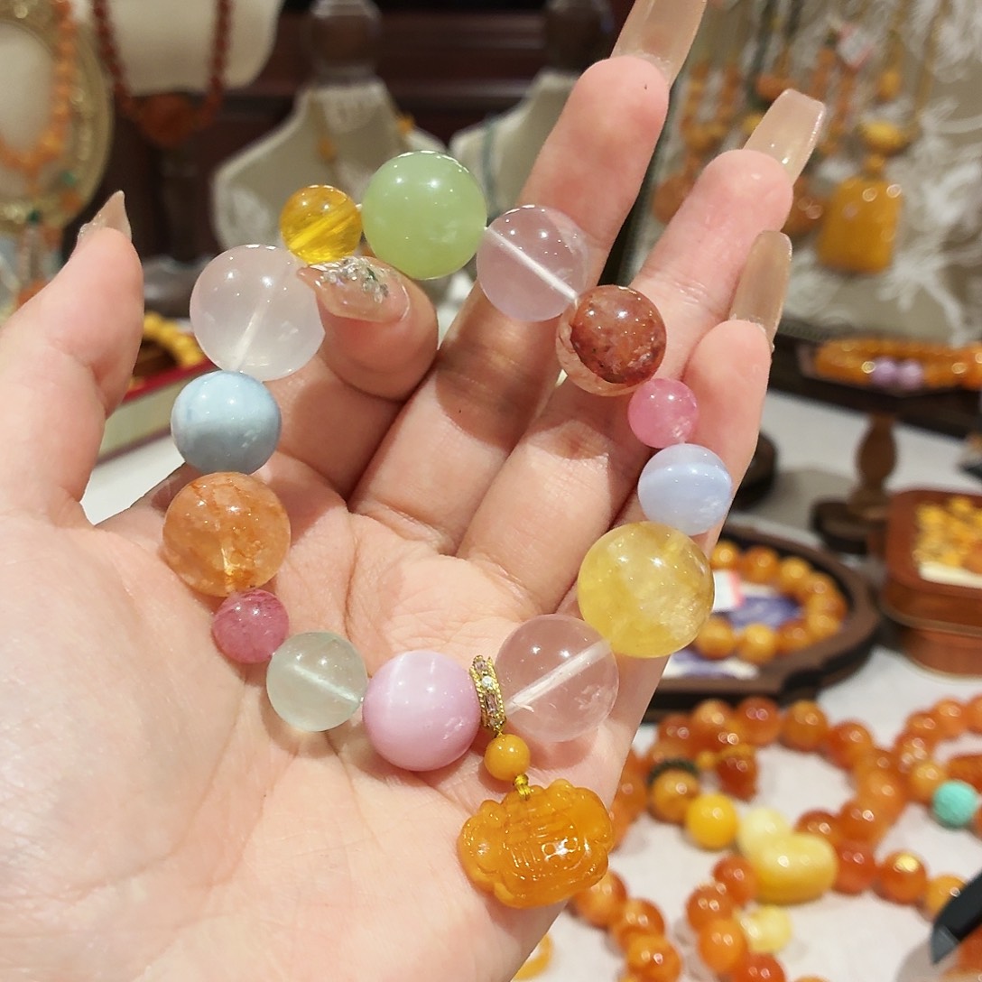 蜜蜡未镶嵌手链我