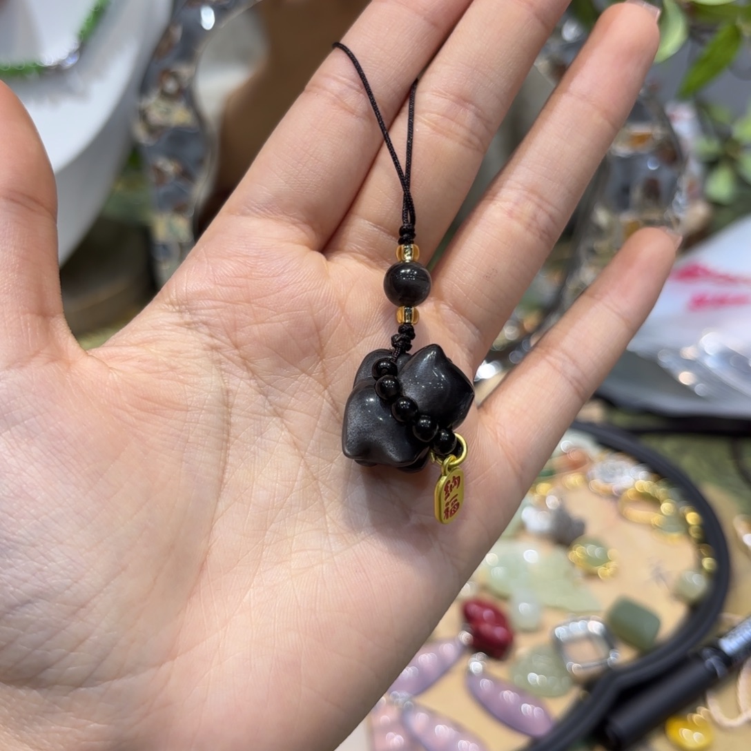 黑曜岩未镶嵌颈饰