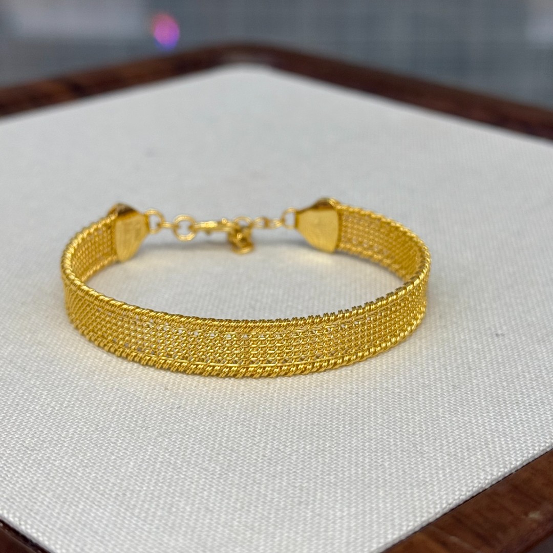 X/Q【编织C镯】足金999精工5G