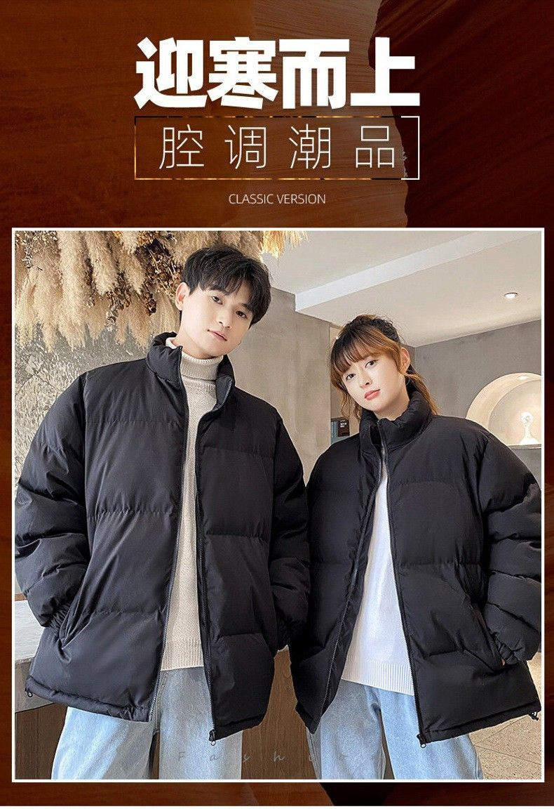 短款保暖纽扣立领收口袖棉衣棉服情侣百搭宽松潮品