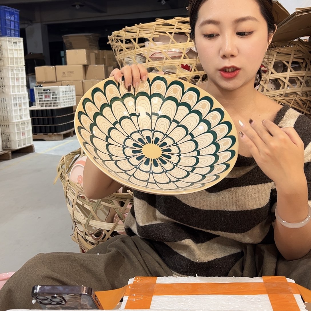 摆件潮州市白塔瓷厂微瑕12寸