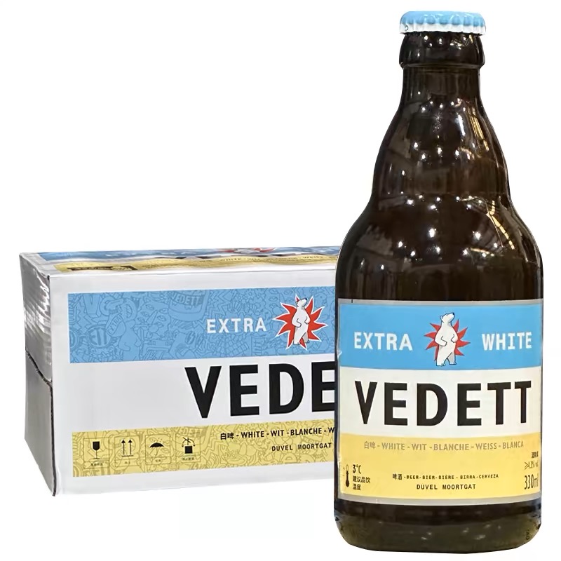 Vedett/白熊啤酒 国产白熊330mL*24瓶小麦白手工酿造啤酒整箱装