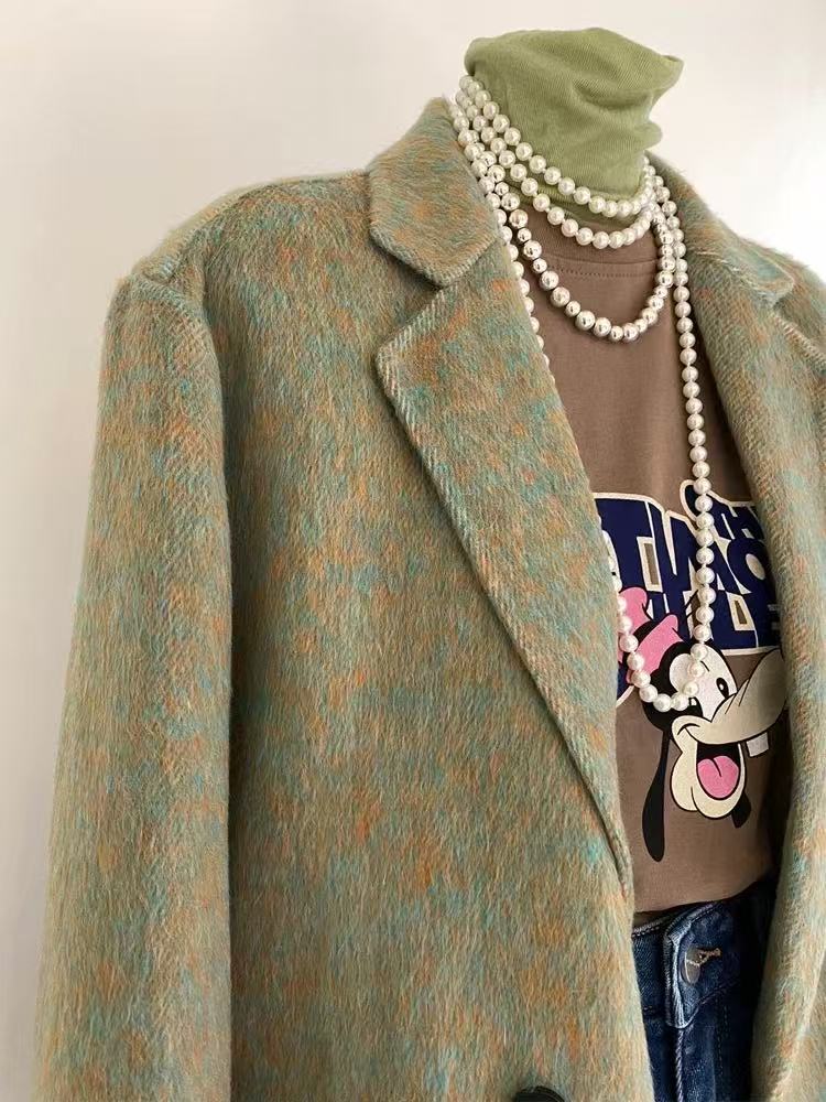 长款时尚呢大衣毛呢常规款毛呢外套直筒型中长款（3201-3350）