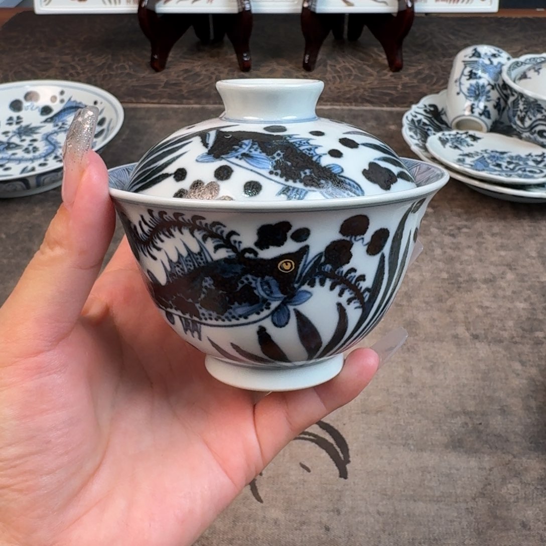 龙*丰良手工手绘盖碗福利款