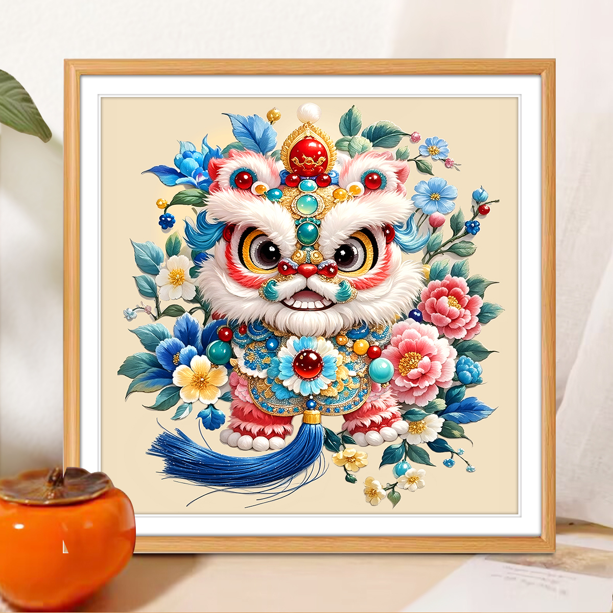 瑞狮呈祥新款十字绣2025高级感客厅餐厅网红醒狮刺绣年轻人手工绣