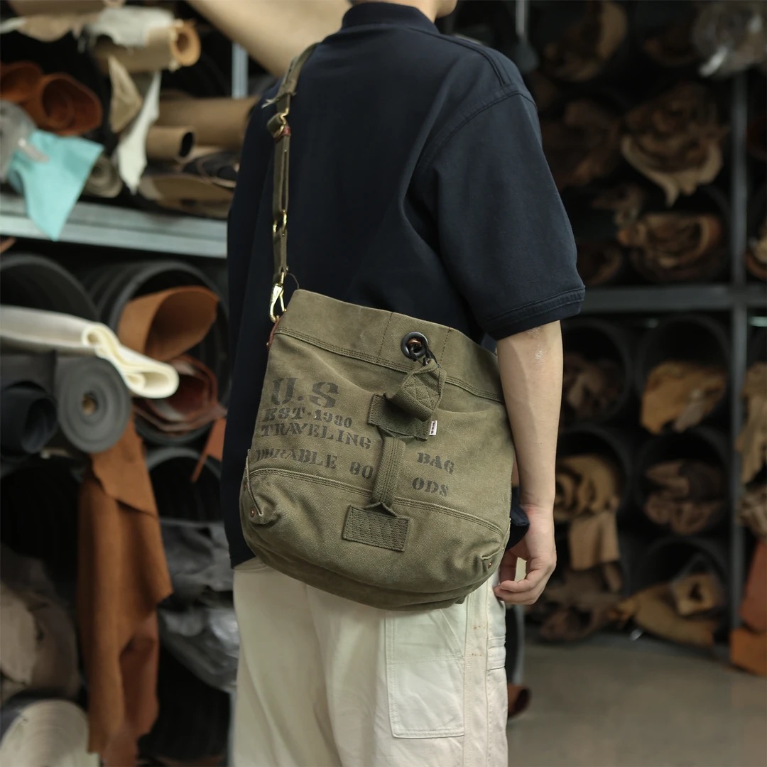 8733重磅帆布水桶包