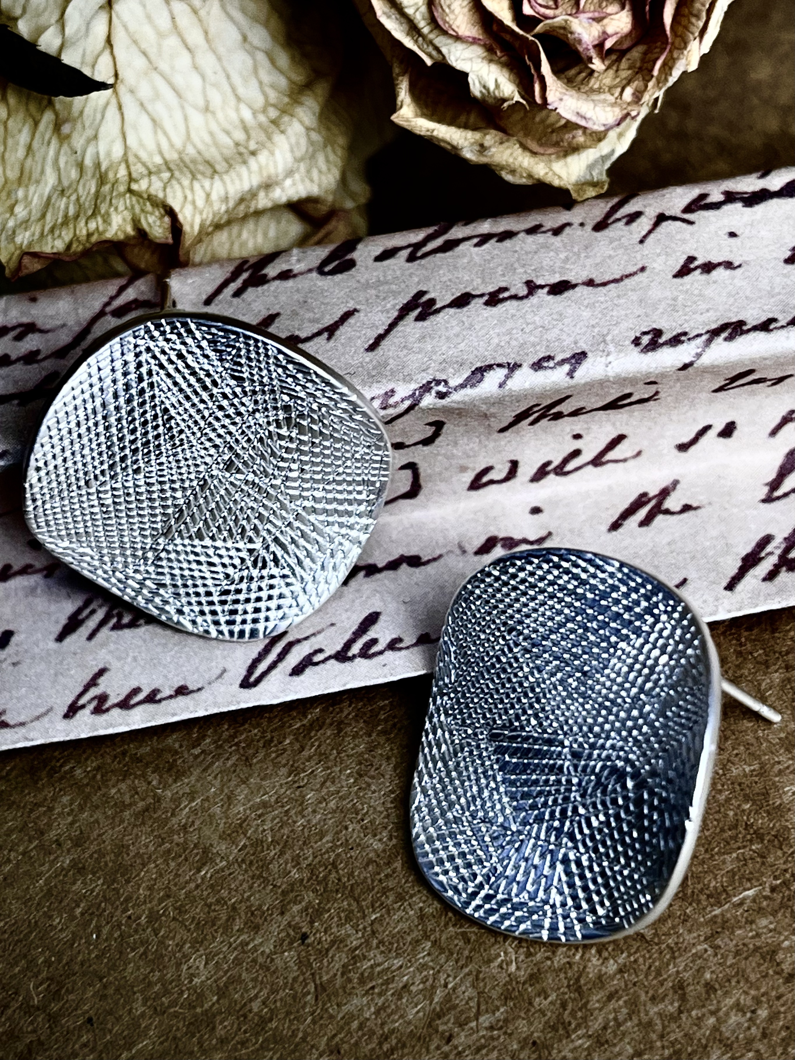 925银银制品 BaiWan 素纹银珰 014高级轻奢手工夸张百搭耳饰时尚