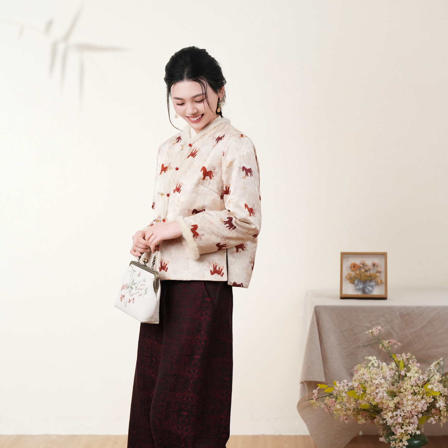 布符新中式「顺意福马真丝双面穿蚕丝外套」2026年春季新品女NCWTM7