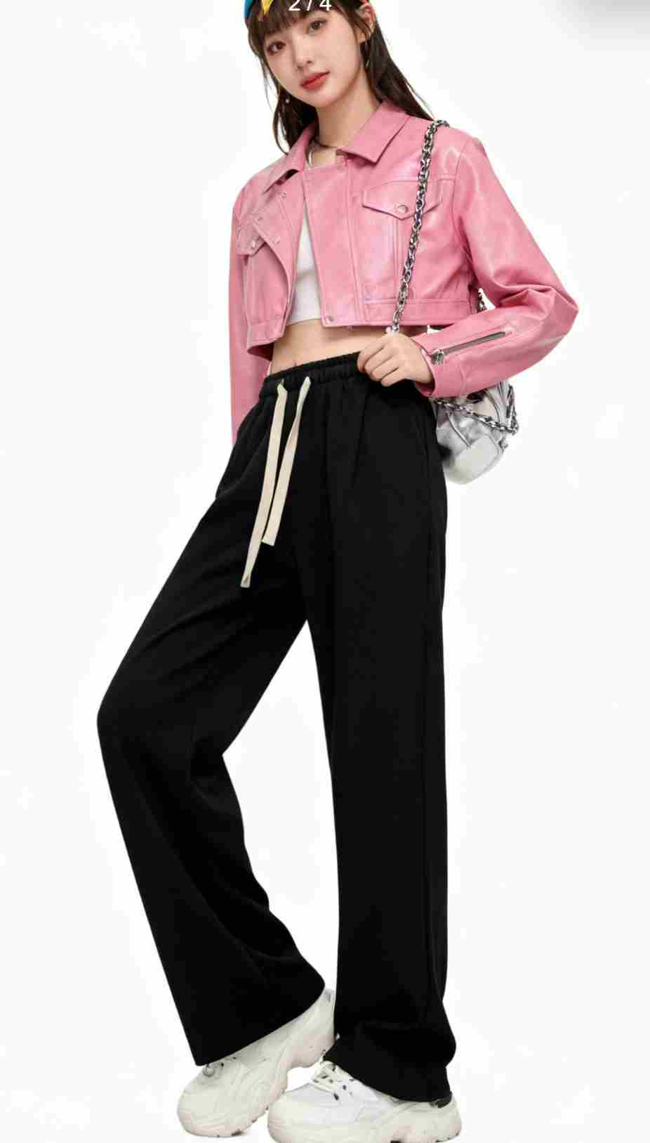 UU绒感休闲运动秋冬窄版直筒阔腿裤长裤休闲裤卫裤