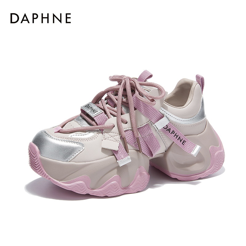 Daphne/达芙妮2026春夏爆款粉彩风女鞋厚底增高7cm时尚百搭老爹鞋商品图