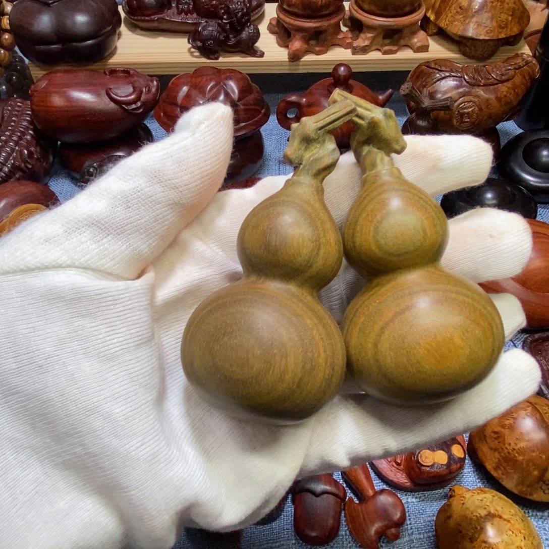 我***浮小叶紫檀手串/手链绿檀大葫芦