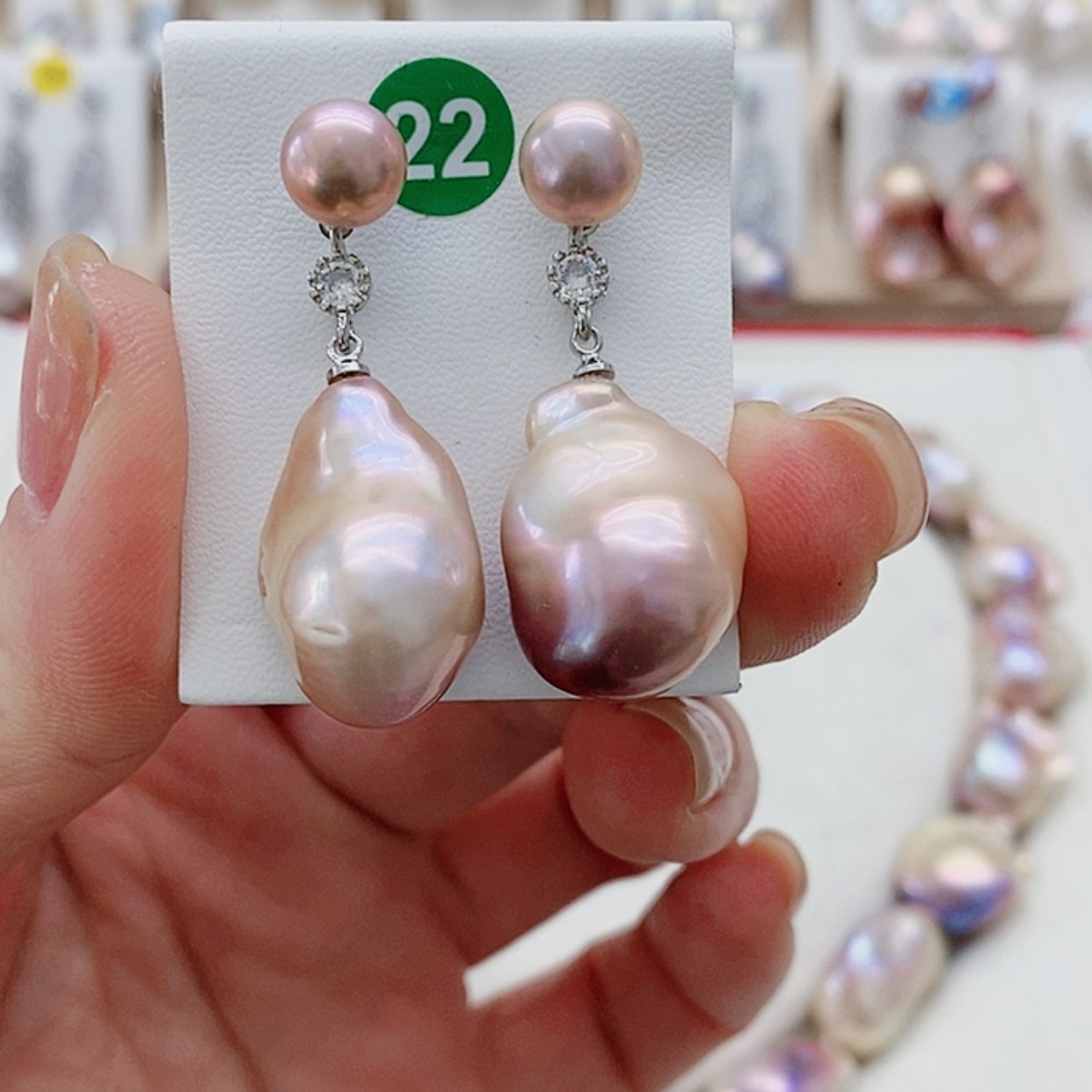 【闪购商品】淡水珍珠耳饰9K金镶嵌