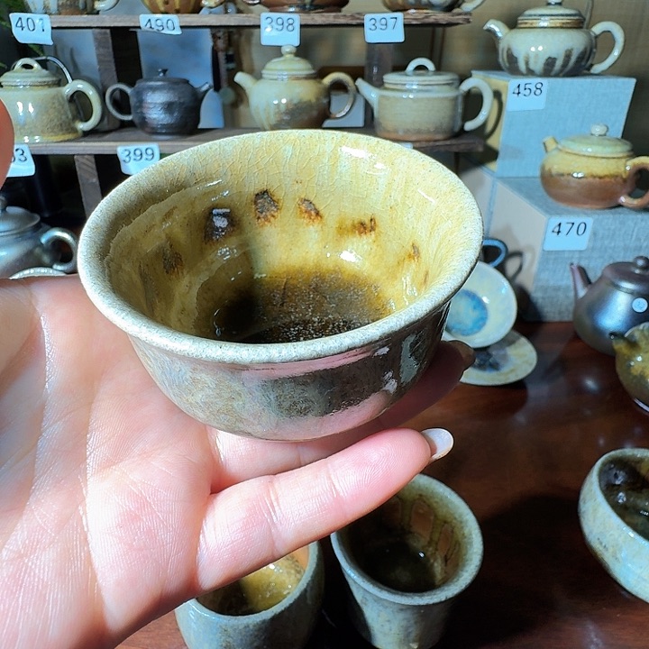 建水紫陶白泥柴烧杯微瑕张*爽