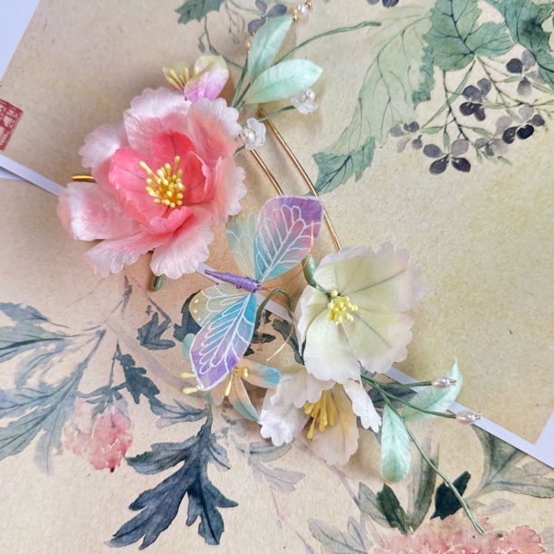 扶摇掌柜麦光光古风发饰绒花发簪 手工制作默认微瑕